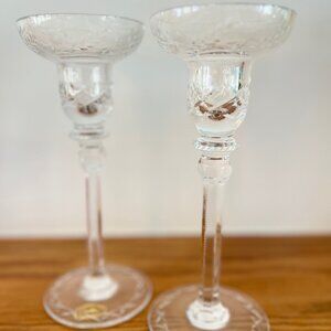 Rogaska Gallia Leaded Crystal Candlesticks, Vintage, MINT